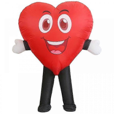 Uppblåsbar Röd Hjärtdräkt för Alla Festliga Tillfällen