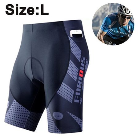 Sykkelshorts for menn med 3D setepolstring, hurtigtørkende, grå, størrelse L