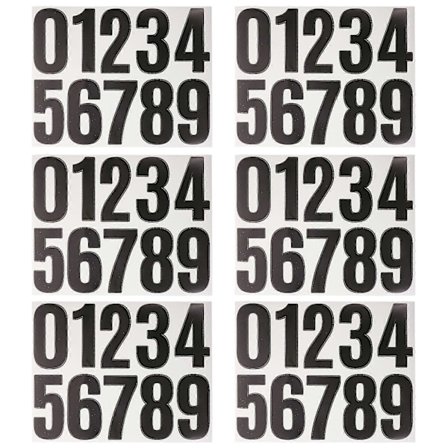 6 Ark Store Tallklistremerker Selvklebende Tallklistremerker for Søppelkasser Søppelkasse Tallklistremerker