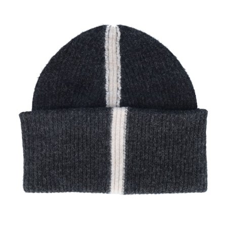 Upfront - Line Balaclava Face Mask Beanie Jet Black Cuff Cuff Black Beanie - @ Hatstore