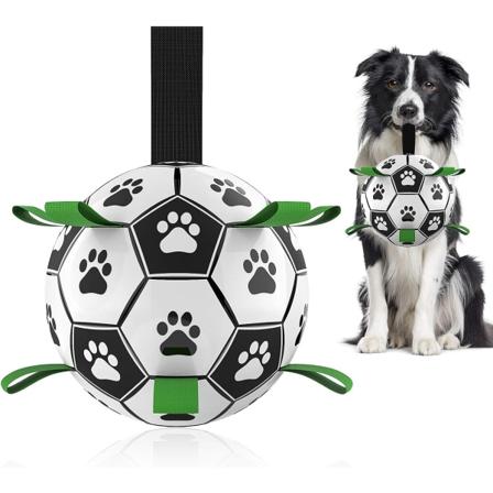 Hundefotball med håndtak, interaktivt hundeleketøy for taulek, bursdagsgaver til valper, hundeleketøy, hundeleketøy for vann