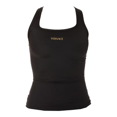 Versace Sleeveless Top with Logo Sort, Dame