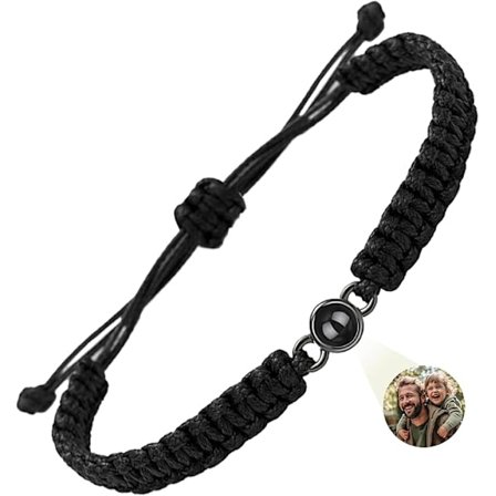 Personlig Fotoarmbånd med Projeksjonsbilde, Smykker med Foto i Stein, Tilpassbar Gave til Par Kvinner