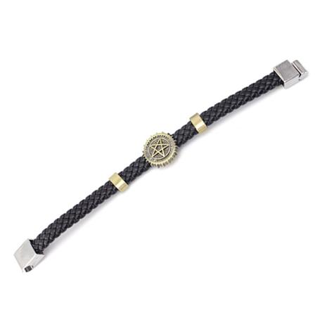 Svart Butler Läderarmband Armband Party Sportarmband för män kvinnor