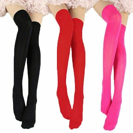 Womens Long Over Knee Thigh High Glossy Shiny High Elastic Stockings Knee Socks