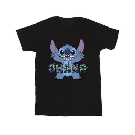 Disney Herr Lilo And Stitch Ohana Blå Glitch T-Shirt 3XL Svart