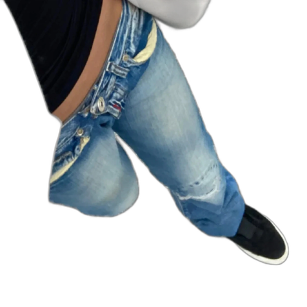 Blå Replay jeans med broderi