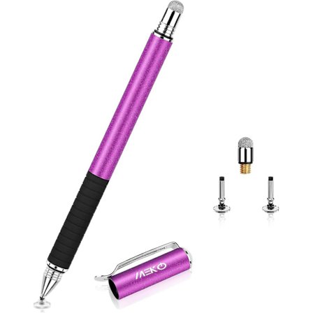 2-i-1 Stylus Precision Disc Styli Touch Screen Pen Med 3 Udskiftelige Spidser Til Ipads, Tablets, Iphones, Smartphones, Samsung Gala