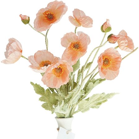 Kunstige valmue silkeblomster (3 stilker) til hjemmedekor og bryllup