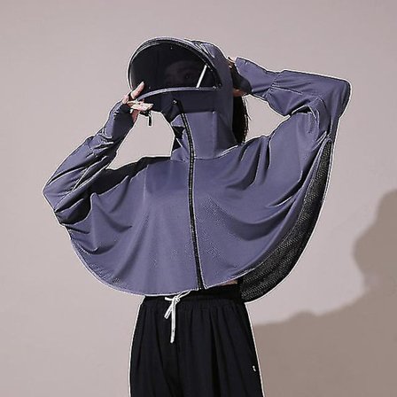 Sommer solbeskyttelse kappe solskjerm hette skygge topp anti uv is silke sport kjøling klær