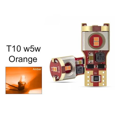 T10 w5w Canbus Oransje LED-lamper med 15 stk 2835SMD chip, 2-pakning.