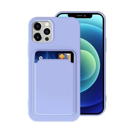 Silicone Case with Card Holder iPhone 14 Pro Max Purple