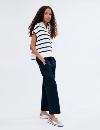 Mango Cotton Joggers With Elastic Waist - Navy - 6