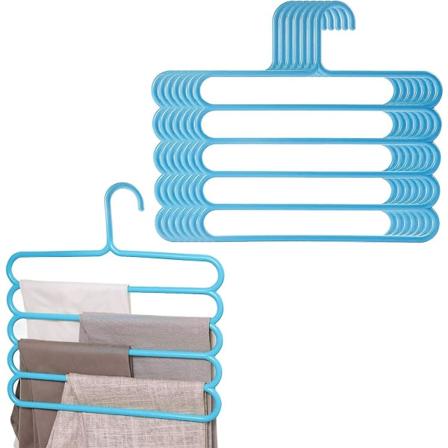 8-pack byxhängare, 5 lager byxhängare för vuxna, platsbesparande, flera plasthängare, organizer för byxor, jeans, kjolar, halsdukar, släp