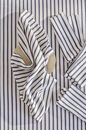 Jotex - Servet 4 Stuks Blauw/wit blauw/wit - HENRI - Koop Servetten bij Jotex