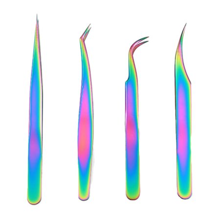 4 kpl Ripsipihdit Ruostumaton Teräs Ammattimainen Ripsien Pidennysten Pihdit Väri Ti Kulta Sopii