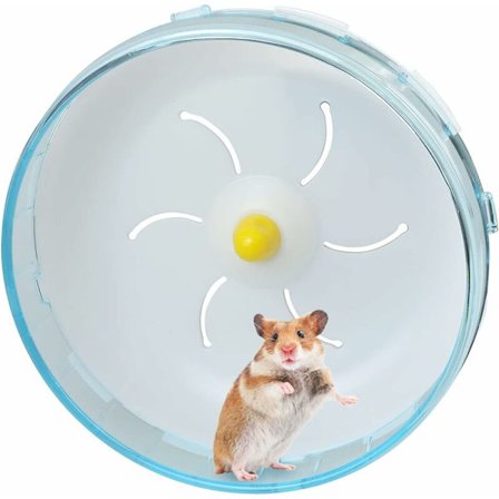 Träningshjul för hamster, 18 cm tyst joggningsövningsleksak hamsterburtillbehör för dvärghamster guld silke shih tzu björn (18 cm blå)