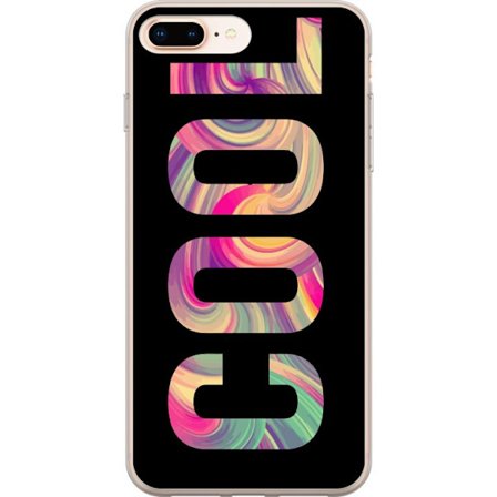 Yhteensopiva Puhelinkuori Apple Apple iPhone 7 Plus Nykytaiteellinen typografia taiteilu sanaa LOVE nestemäisissä sateenkaariväreissä mustaa taust