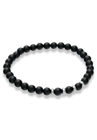 by BILLGREN Berthold | Beadsarmband Armband Herr Svart 19 cm
