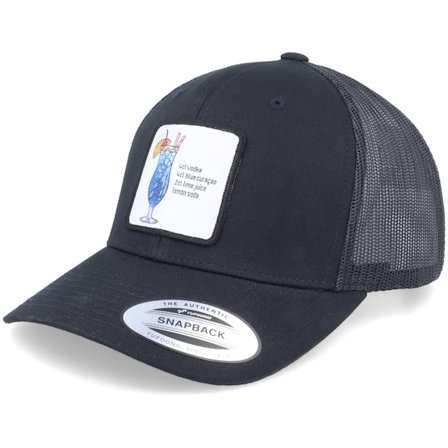 Iconic - Svart trucker Caps - Blue Lagoon Cocktail Patch Black Trucker @ Hatstore