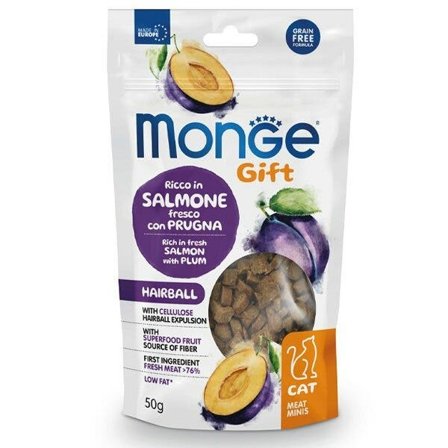 Monge Meat Minis Hairball Snacks Per Gatti Salmone Fresco Con