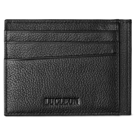 Zwarte kaarthouder van volnerfleer voor mannen - Portemonnees