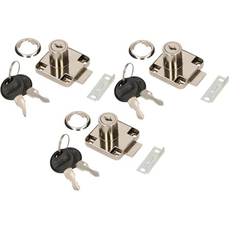 3 x Møbellåse 40 x 40 mm Skru-i til Møbeldøre og Skuffer