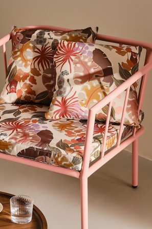 Jotex - Seteunderlag Lenestol Rosa jungel - MENTON - Kjøp Puter & sitteputer hos Jotex