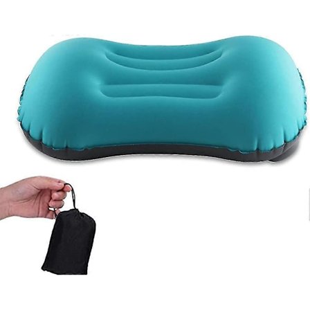 Ultralette Oppustelige Campingpuder, Komprimerbar Rejsepude til Nakke &