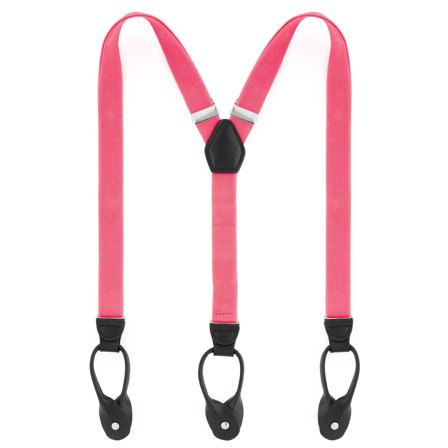 Wąskie szelki na guziki w kolorze gumy balonowej dla mężczyzn - Szelki na guziki