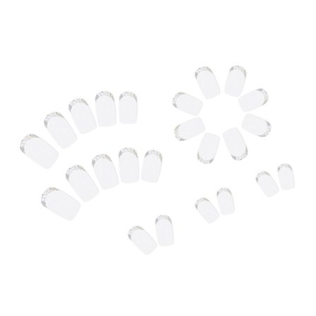 24x Glanset Press-On Negl Medium Firkantet Kunstig Negl Enkel Pålimingsnegl