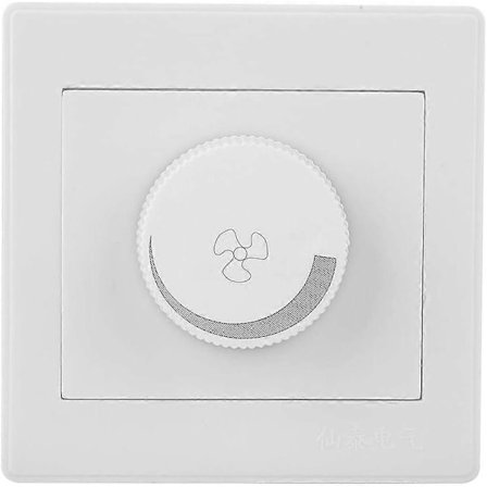 Takvifte Kontroll, Dimmer Lysbryter, Taklys Viftehastighetskontroll Bryter Hvit Veggpanel Knapp AC250V 100W 86x86mm