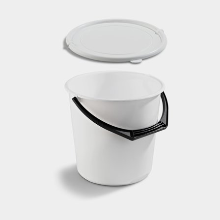 Wiadro z pokrywą Nordiska Plast, białe, 10 litrów - Jachtowa
