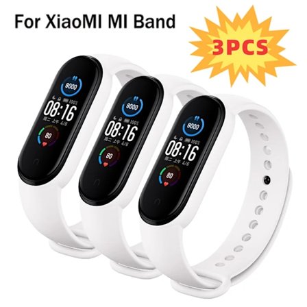3 stk klokkearmbånd for Mi Band 7 6 5 4 3 Armbånd Xiaomi Mi Band Rem Silikon Sport Erstatningsarmbånd Smartwatch Tilbehør white 3PCS Mi band 4