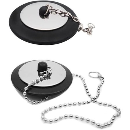 2 Gummiavlopps Pluggar Gummibadkar Propp med Kulkedja Bad