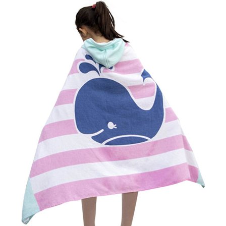 Rosa och blå barn badrock med huva 100% bomull ultra mjuk och