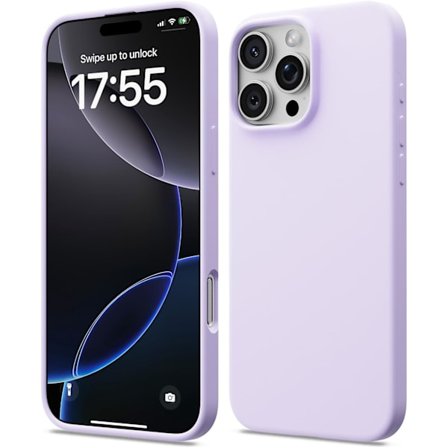 iPhone 16 Pro Skal Flytande Silikon, Stötsäkert Skal Kompatibelt med iPhone 16 Pro Skal Mjukt, Fullt Skydd Skal (Lila)