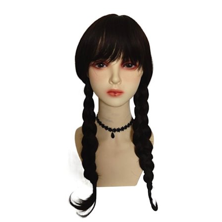 Onsdag Addams Family Wig Cosplay Långa Svarta Flätor Hår Prop Z Y