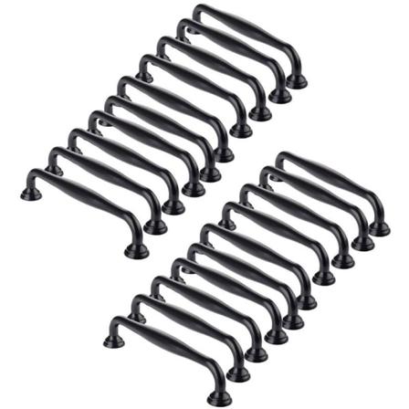 20 svarta dörrhandtag, köksskåp, lådor, sovrumsdrag centeravstånd 96mm (20-rörsmodell -96 hålavstånd) v