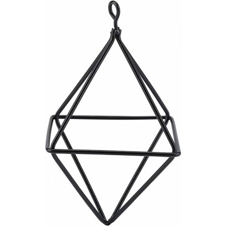 Luftplante Stativ, Geometrisk Blomsterpotteholder Luftplante Hængende Stativ til Indendørs og Udendørs Dekoration (Sort 19002a (5x5x12,5 cm)