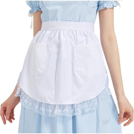 ING Kort forklæde til køkken - tjenerforklæde - velegnet til restauranter, køkkener, fester - hvid