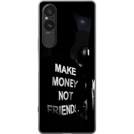 Sony Xperia 5 V Gennemsigtig cover Make Money Not Friends Citat Streetwear Textmotiv Trend