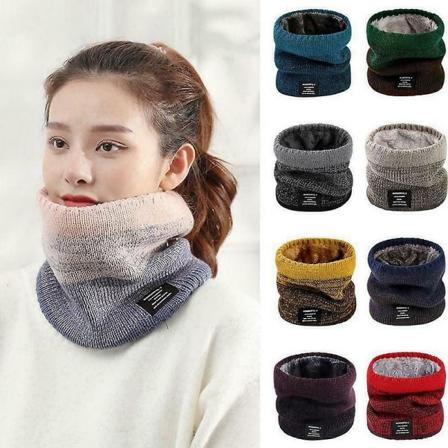 Varmt vintertørklæde til kvinder Mænd Fleecestrikket halsvarmer Buff Bandana Skimaske Solid Vandretørklæde Thicken Cashmere pandebånd A6