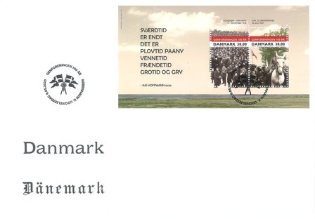 Danmark - Genforeningen - Førstedagskuvert med miniark