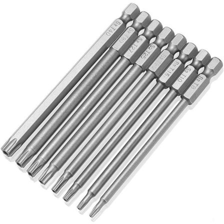 8-pack extra långa ihåliga magnetiska Torx skruvmejselbitsset 1/,ZQKLA