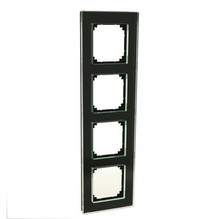 Schneider Electric Exxact Solid Kombinasjonsramme 4-roms, glass Svart, Strømbrytere & vegguttak