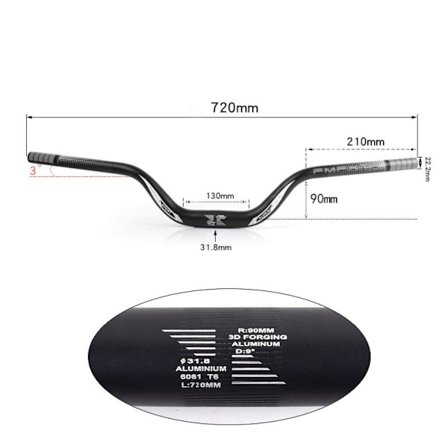 Terrengsykkelstyre Sykkel Extra Long Riser Bar SØLV