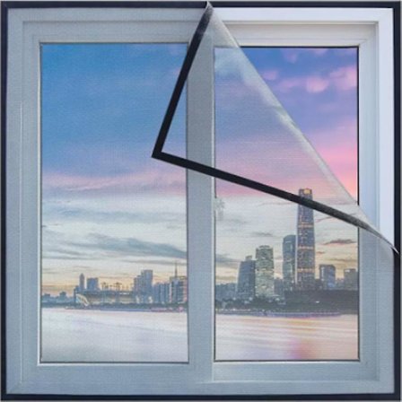 50x100cm Myggenet Magnetisk Vindue Udskærbar Insekt Afvisende Magnetisk Myggenet Gardin med Justerbar Ramme, Krog og Løkke Myggenet Nem A