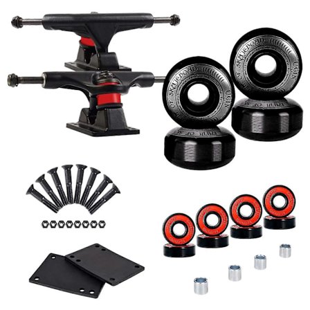 Skateboard Hjul Sæt, Inkluderer Skateboard Trucks, Skateboard Hjul 52mm, Skateboard Kuglelejer, Skateboard Hardware