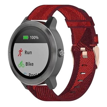 20 mm stribet vævet nylon armbåndsurrem til Garmin Venu, Vivomove 3, Vivoactive 3, Forerunner 245/645